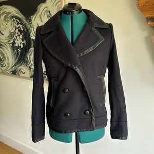 J. Crew Leather Trim Wool Blazer Size 4